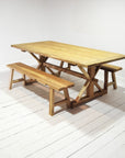 Rustic Teak Bench Seat 150cm - Set of 2