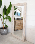 White Wash Tribal Timber Mirror 100x180cm | Made To Order