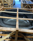 Freestanding Round Terrazzo Stone Bath 1500mm – Dark Grey | Handmade