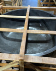 Freestanding Round Terrazzo Stone Bath 1500mm – Dark Grey | Handmade