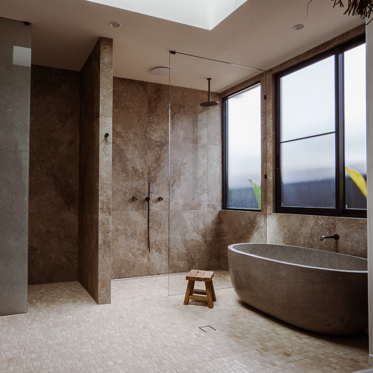 Freestanding Oval Terrazzo Stone Bath 1500mm – Light Grey | Handmade
