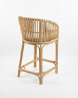 Amber Curved Rattan Bar Stool