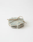 Venus Beaded Coasters 10cm Seafoam - Set of 4