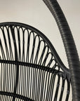 OUTDOOR Steel Framed Black Synthetic Rattan Round Single Cane Hanging Chair | Made To Order
