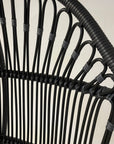 OUTDOOR Steel Framed Black Synthetic Rattan Round Single Cane Hanging Chair | Made To Order