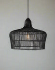 Black Zari Rattan Pendant 40cm Dia | Made To Order