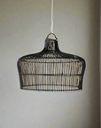 Black Zari Rattan Pendant 60cm Dia | Made To Order