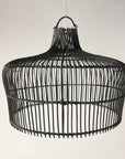 Black Zari Rattan Pendant 50cm Dia