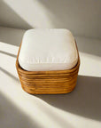Caramel Midcentury Rattan Foot Stool | Made To Order