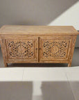 Eden White Wash Carved Teak Vanity - 150cm Length