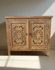 Eden White Wash Carved Teak Vanity - 90cm Length