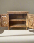 Eden White Wash Carved Teak Vanity - 90cm Length