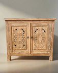 Eden White Wash Carved Teak Vanity - 90cm Length