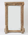 Freestanding Vintage Indian Timber Carved Mirror 01 - 127x220cm