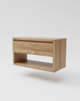 Wall Hung Teak Drawer Shelf Vanity - 90cm Length