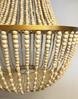 Gold + Natural Timber Beaded Chandelier 80cm | Made To Order