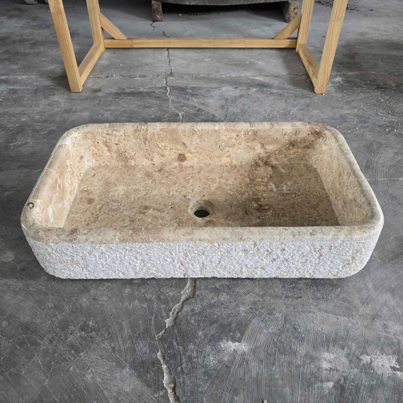 Hammered marble stone basin – Paradise Living Co.