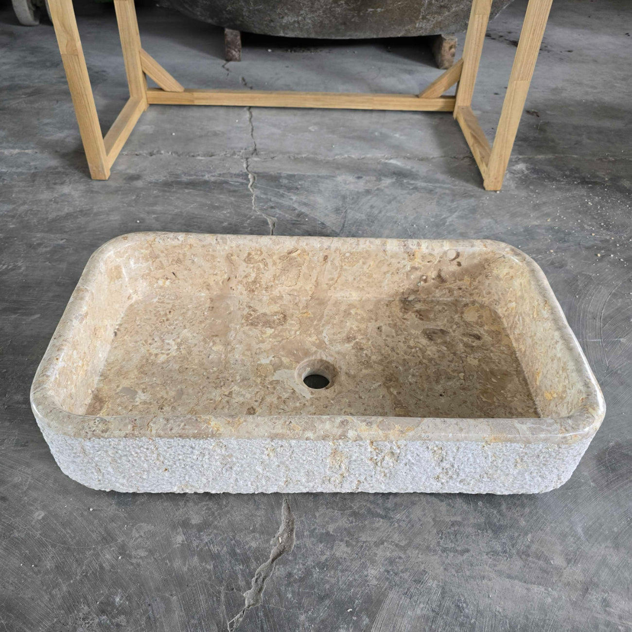Hammered marble stone basin – Paradise Living Co.
