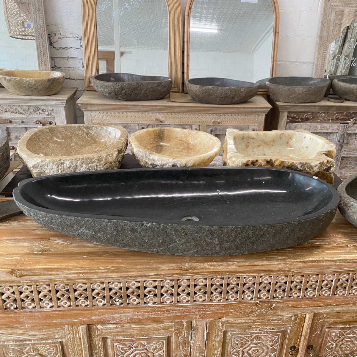 River stone basin – 115 x 45 x 15cm – Paradise Living Co.