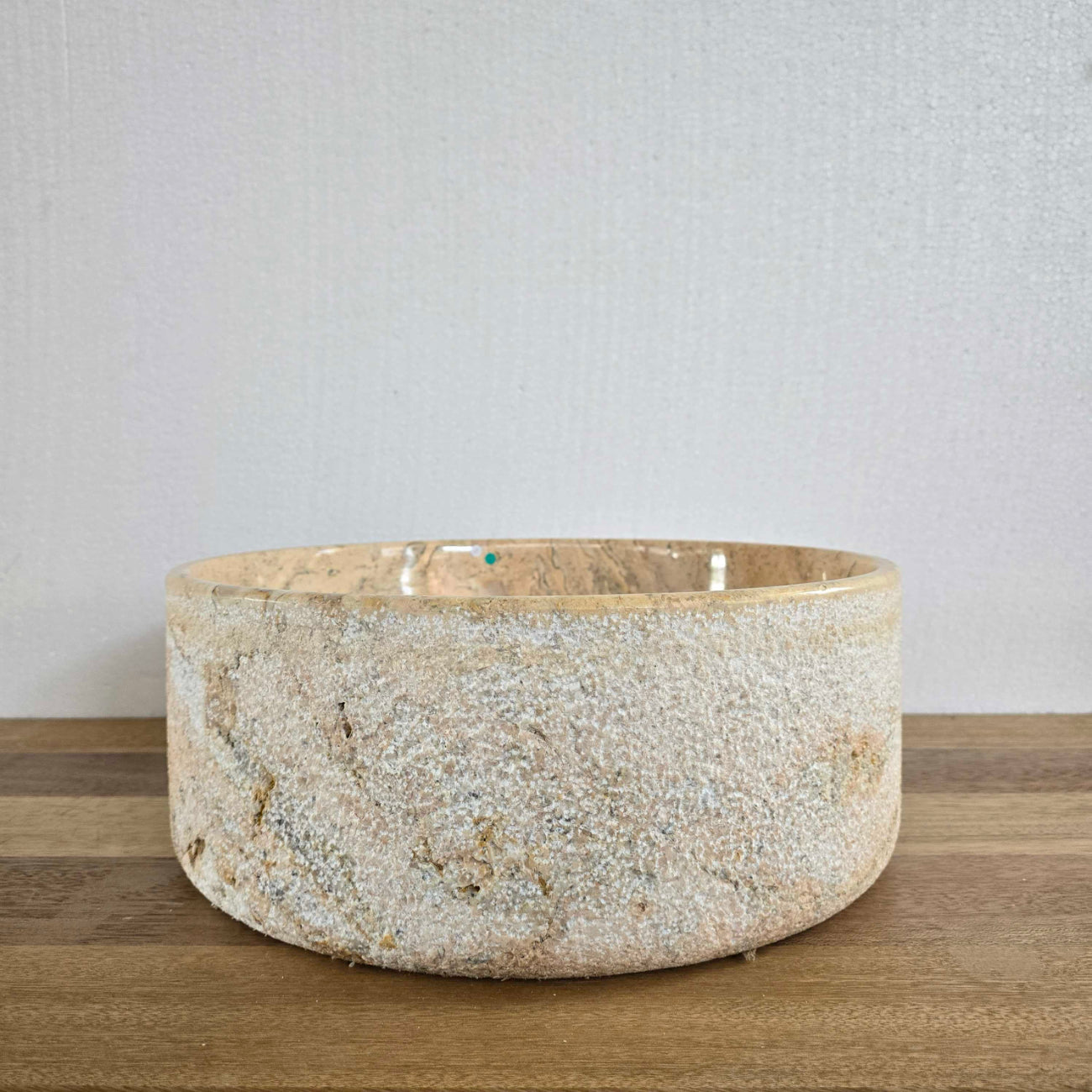 Hammered blush marble stone basin – round – Paradise Living Co.