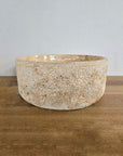 Hammered blush marble stone basin – round – Paradise Living Co.