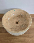 Hammered blush marble stone basin – round – Paradise Living Co.