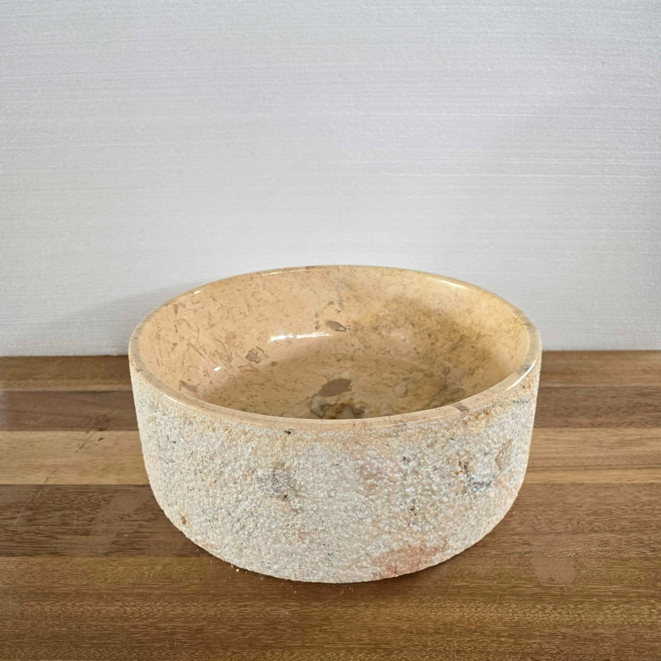 Hammered blush marble stone basin – round – Paradise Living Co.