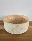 Hammered blush marble stone basin – round – Paradise Living Co.