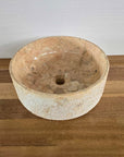 Hammered blush marble stone basin – round – Paradise Living Co.