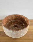 Hammered red marble stone basin – round – Paradise Living Co.
