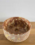 Hammered red marble stone basin – round – Paradise Living Co.