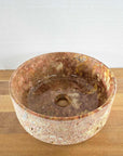 Hammered red marble stone basin – round – Paradise Living Co.