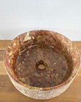 Hammered red marble stone basin – round – Paradise Living Co.