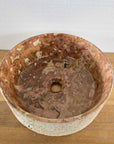 Hammered red marble stone basin – round – Paradise Living Co.