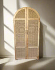 Arch Teak & Rattan Wardrobe - Full Hanging | Made To Order