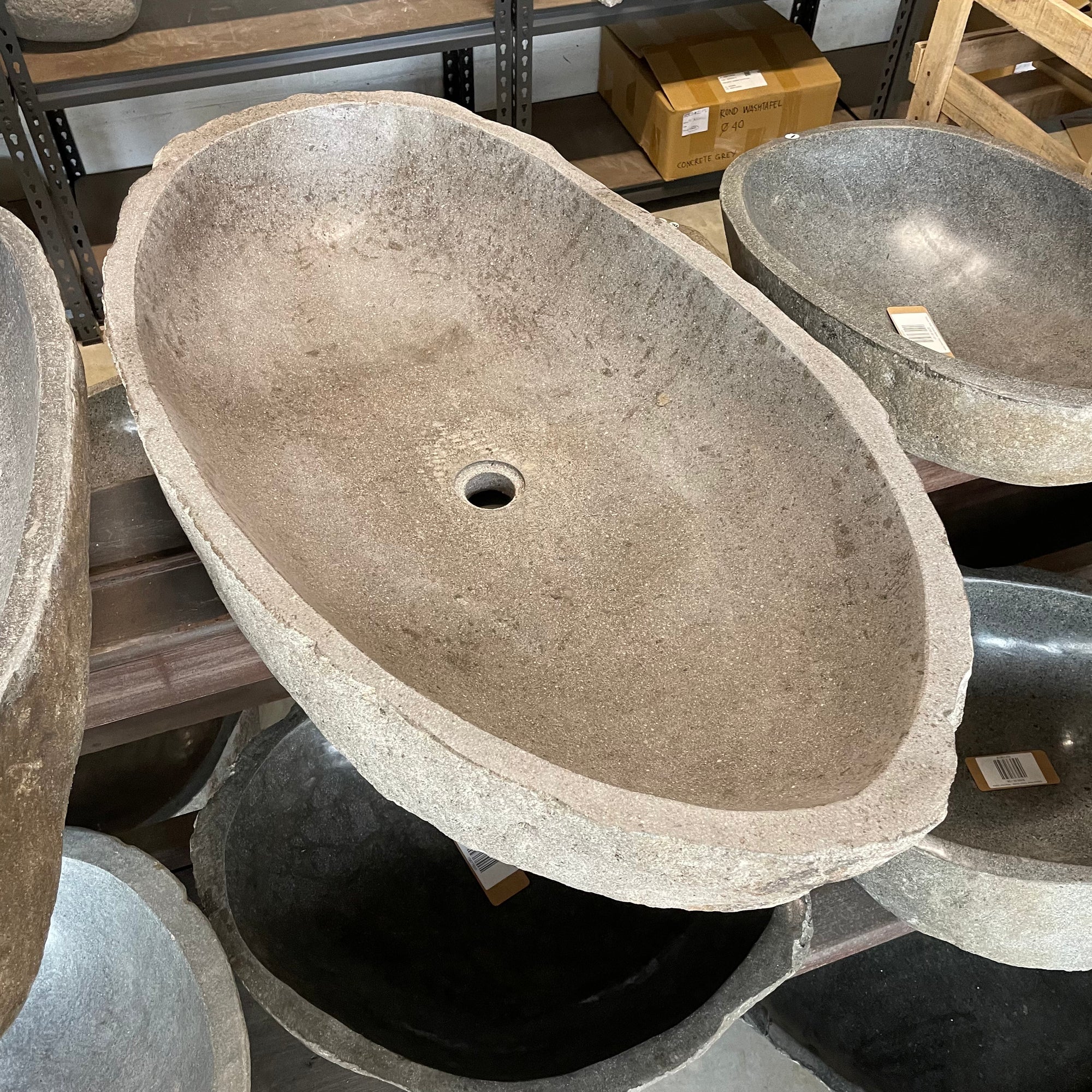River stone basin – 96 x 52 x 15cm – Paradise Living Co.