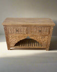 Kalak White Wash Carved Teak Vanity - 120cm Length