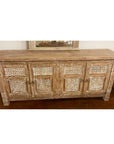Kediri White Wash Carved Teak Sideboard - 180cm Length