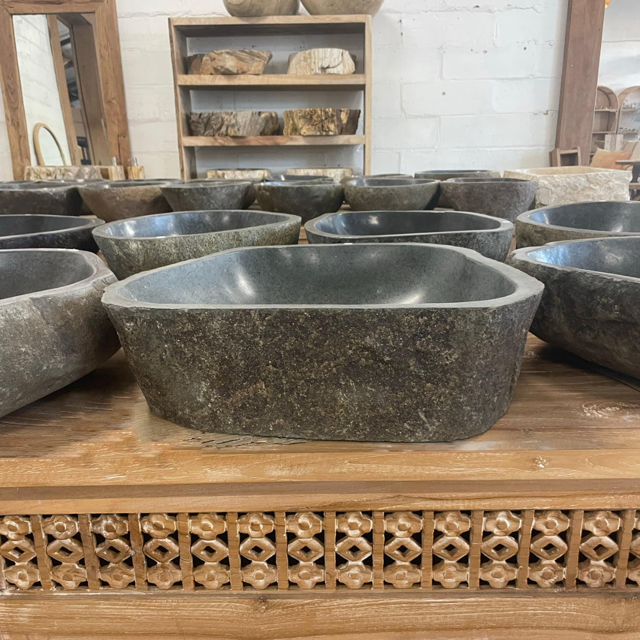 River stone basin – 51 x 43 x 15cm – Paradise Living Co.