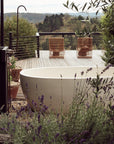 Freestanding Oval Terrazzo Stone Bath 1500mm – Sandy White | Handmade