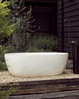Freestanding Oval Terrazzo Stone Bath 1500mm – Sandy White | Handmade