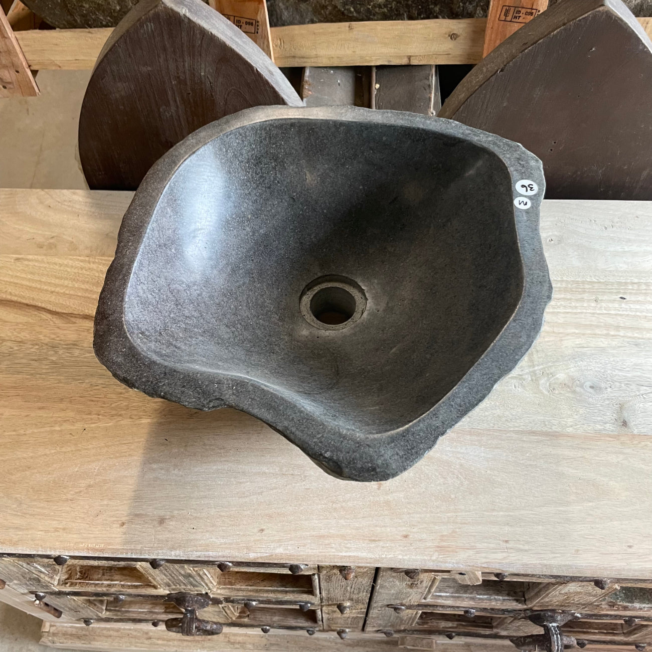 River stone basin – 36.5 x 38 x 15cm – Paradise Living Co.