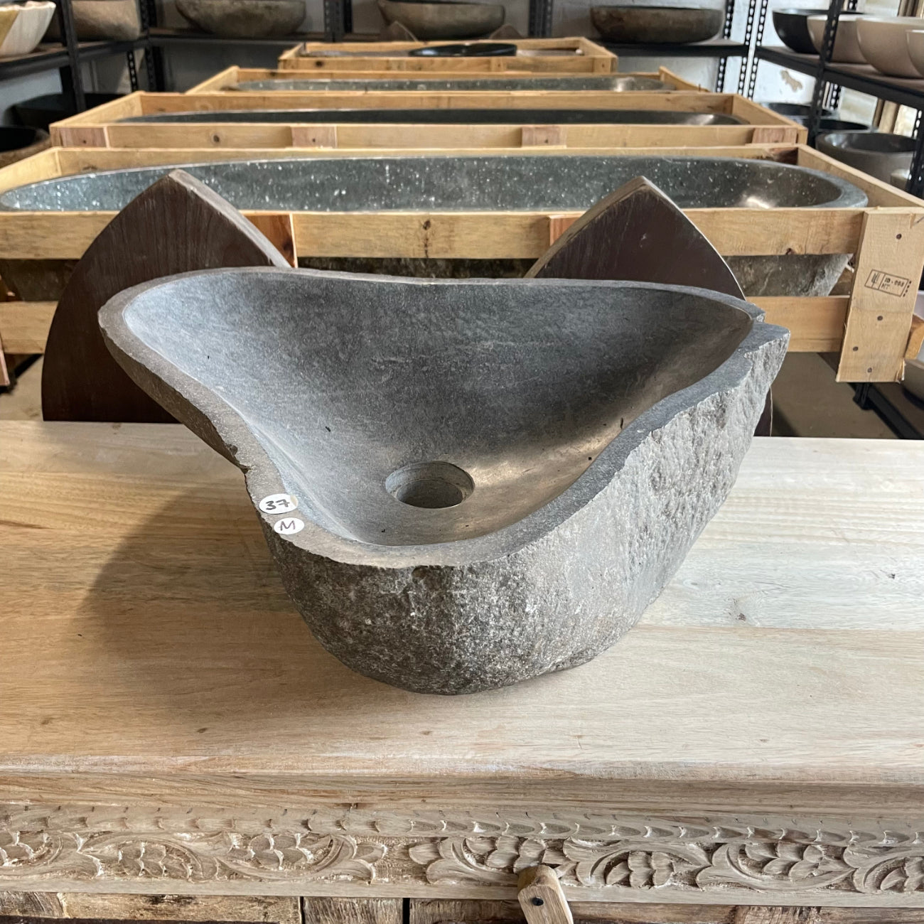 River stone basin – 51 x 43 x 15.5cm – Paradise Living Co.