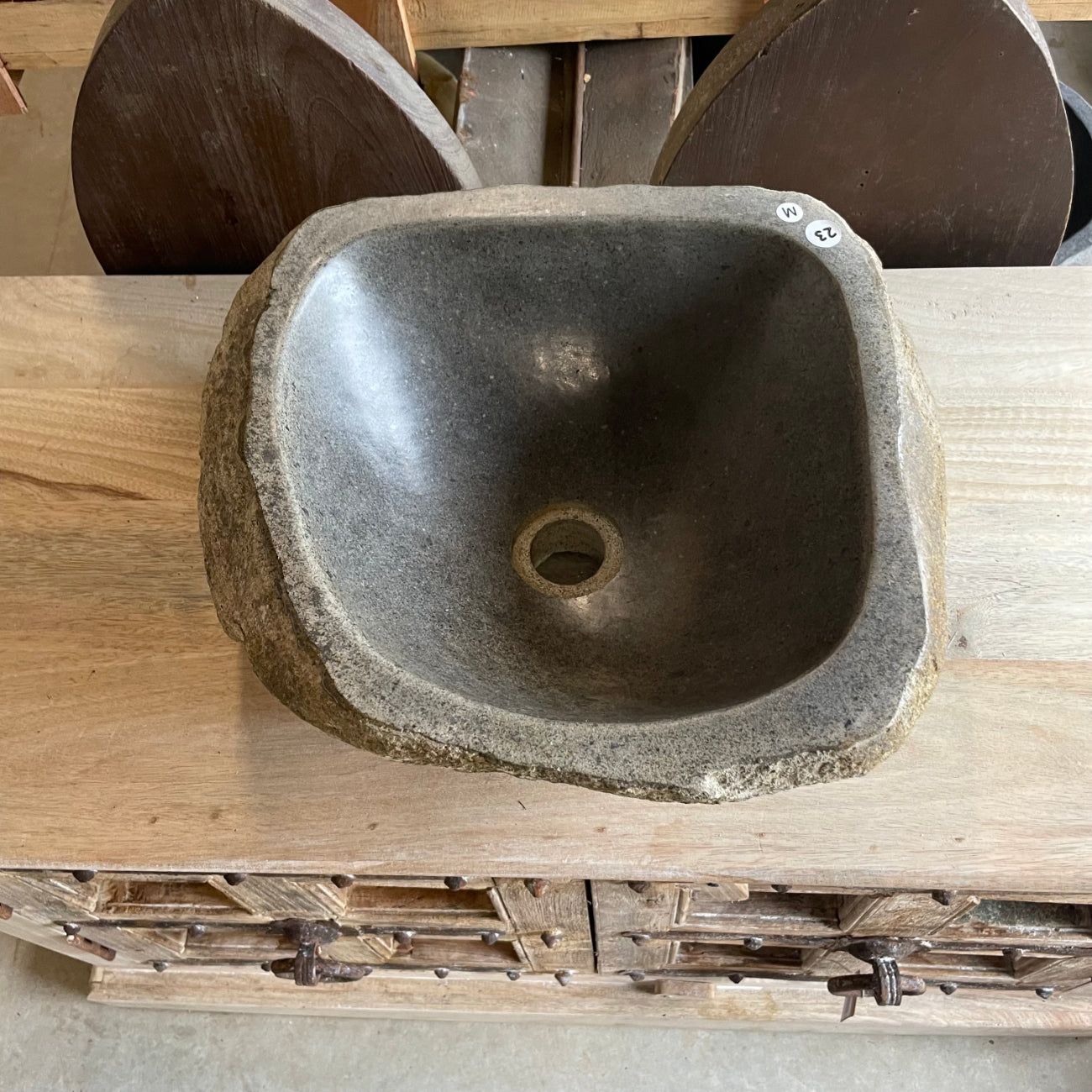 River stone basin – 41 x 35 x 15cm – Paradise Living Co.