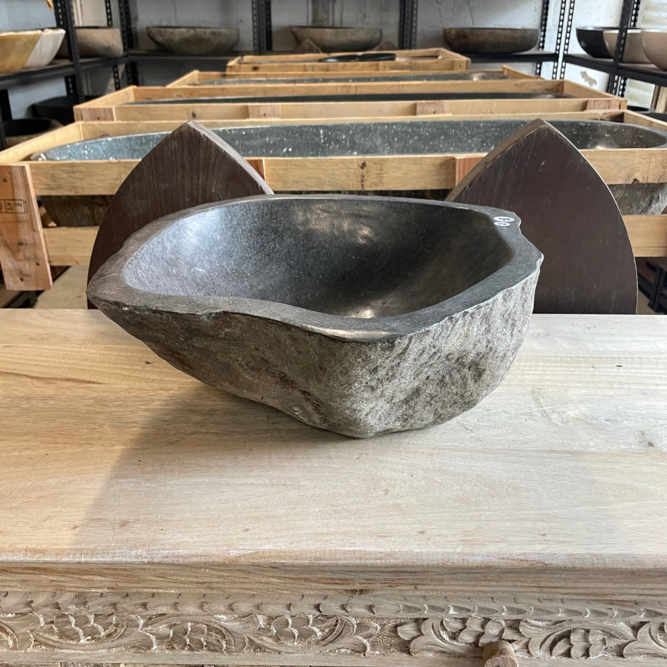 River stone basin – 36.5 x 38 x 15cm – Paradise Living Co.