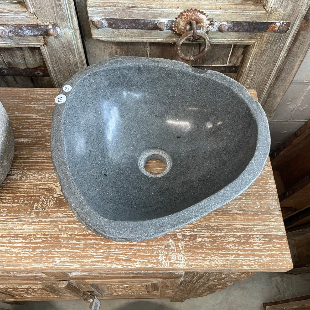 River stone basin – 36 x 34.5 x 15cm – Paradise Living Co.