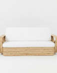 Midcentury Six Strand Rattan 3 Seater Lounger - Natural