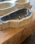 Fossilised wood basin – 77 x 36 x 14.5cm – Paradise Living Co.