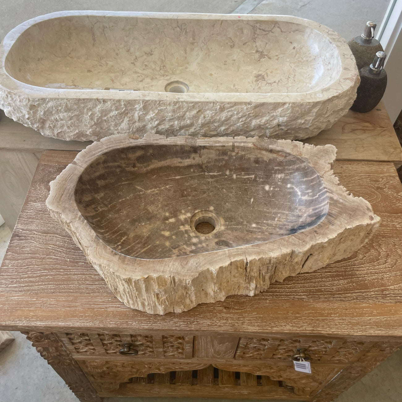 Fossilised wood basin – Paradise Living Co.