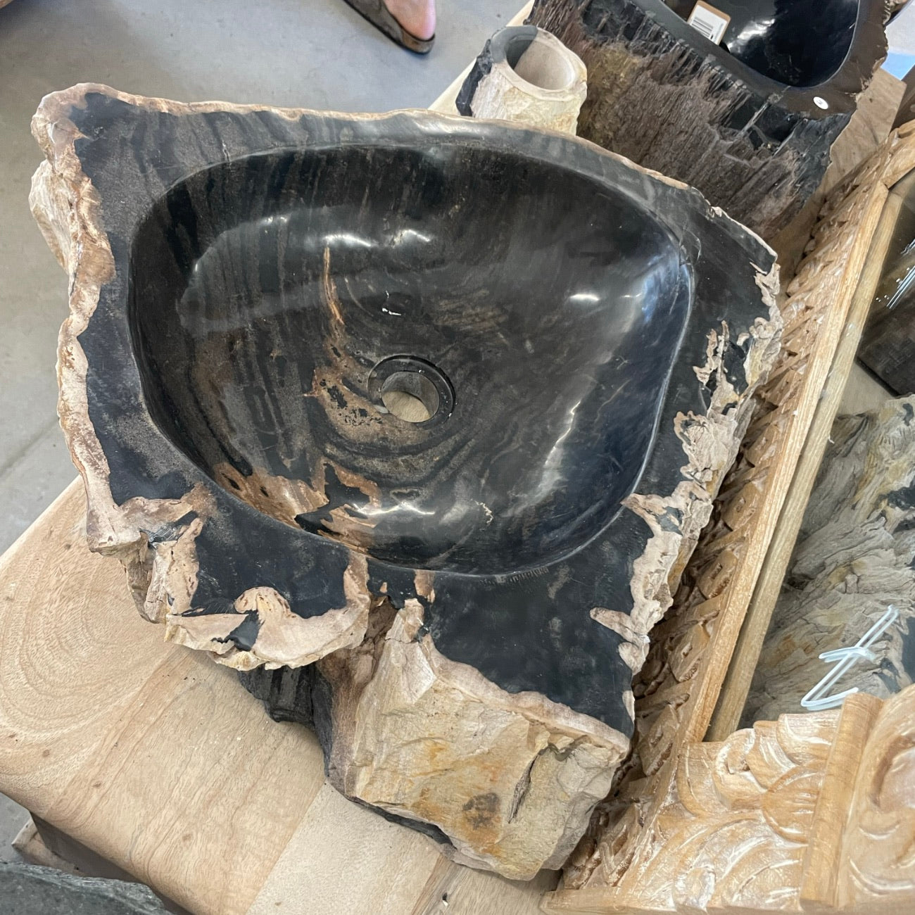 Fossilised wood basin – Paradise Living Co.